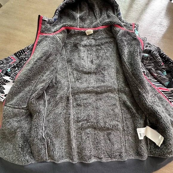 Roxy Black and White Patterned Hoodie Jacket small EUC - Picture 12 of 14